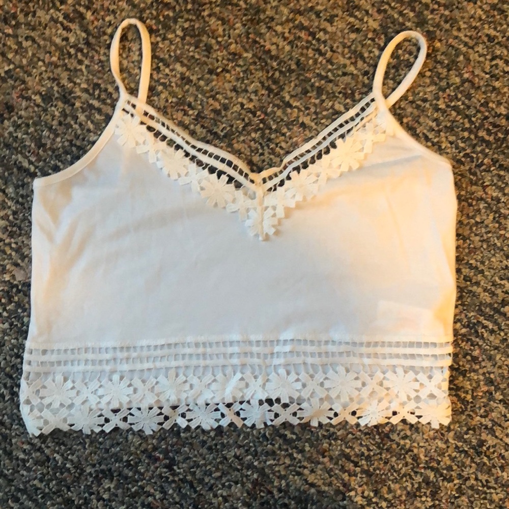 Primark flower lace cropped tank top
